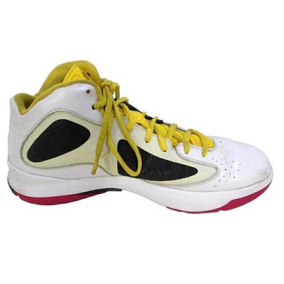 JORDAN Flywire white, red & yellow high top leather sneakers men\'s size 12 main image 10